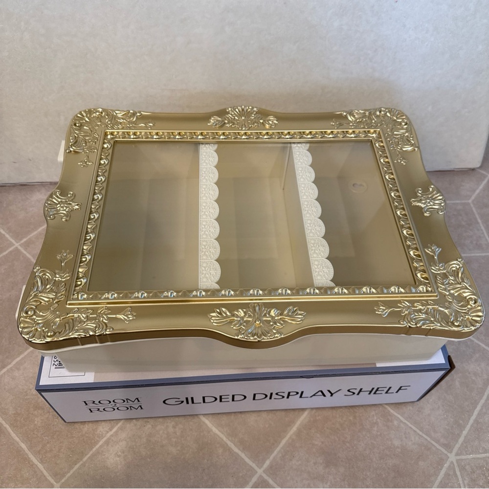 TikTok Viral Room2Room Five Below Gilded Display Shelf Gold Vanity Cabinet - Picture 12 of 16